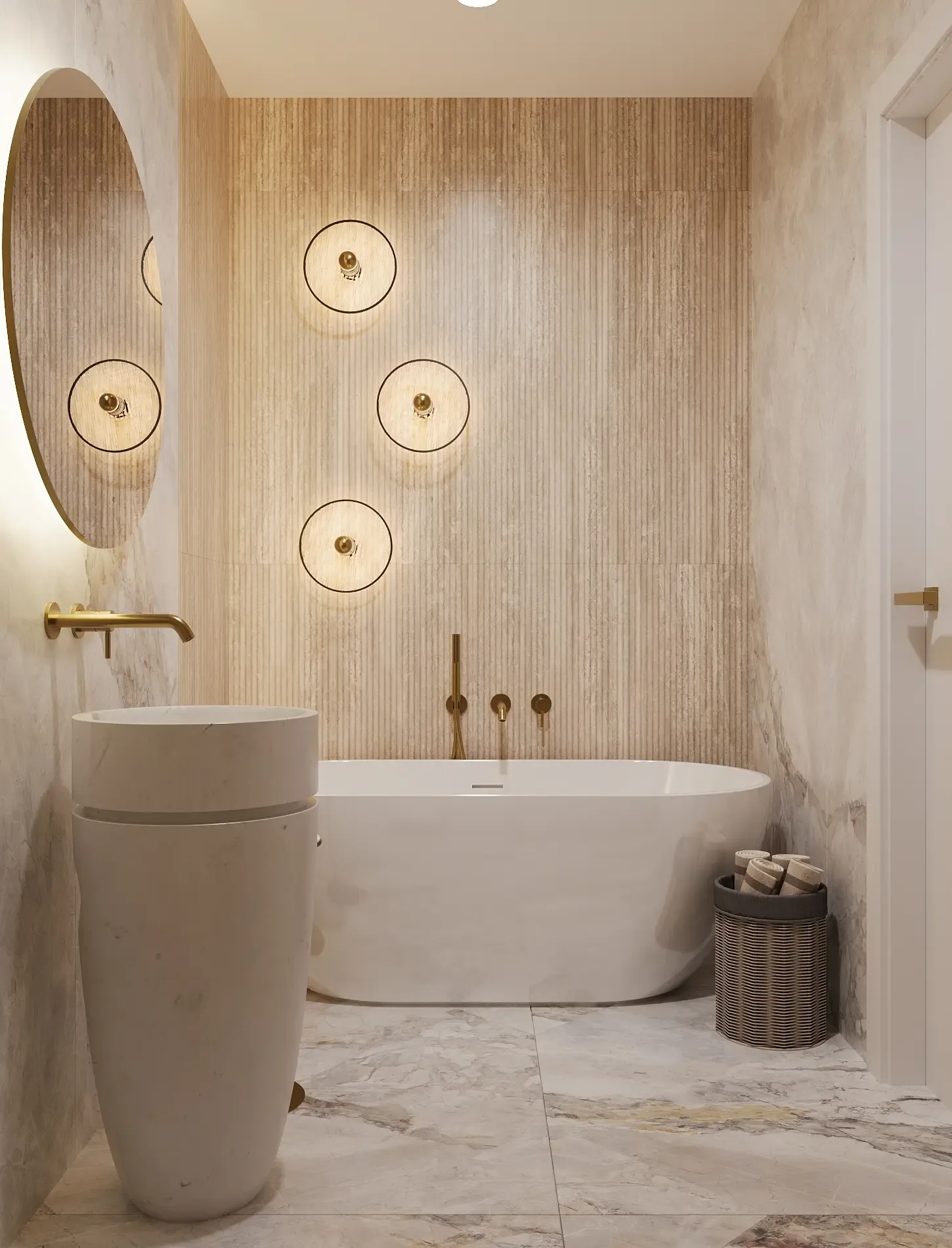 Sypialnia w mieszkaniu inwestycji Flare, styl Złoto