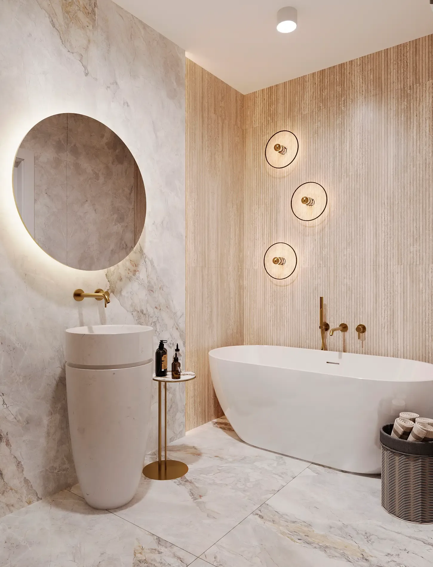 Sypialnia w mieszkaniu inwestycji Flare, styl Złoto