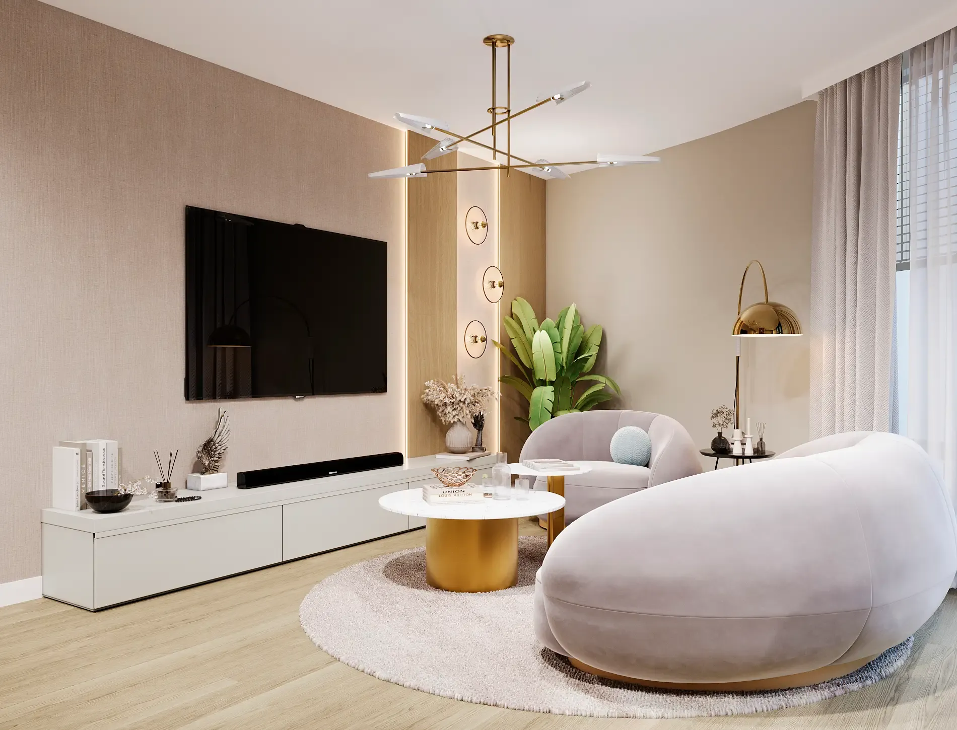 Sypialnia w mieszkaniu inwestycji Flare, styl Złoto