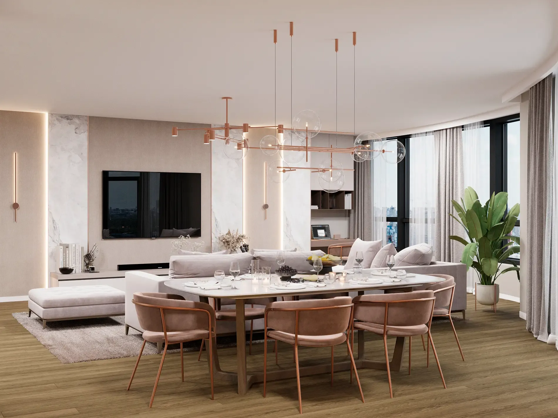 Apartament w stylu Mosiądz w inwestycji Flare od Archicom Collection