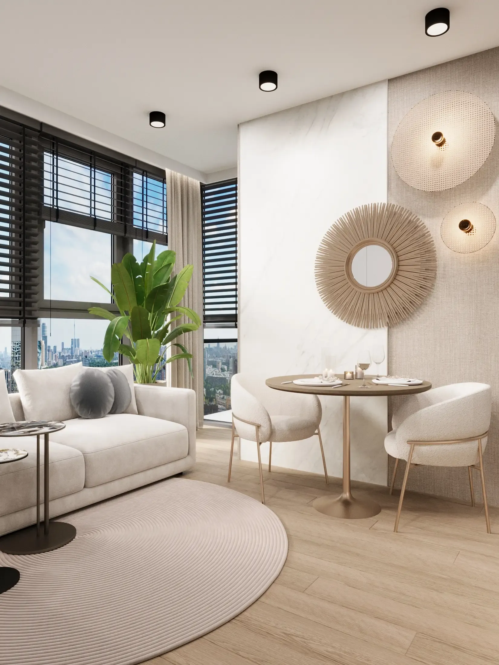 Wizualizacja mieszkania w stylu Chrome